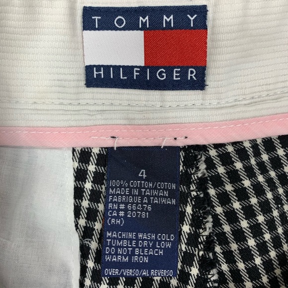 Tommy Hilfiger High-rise Black&White Gingham Cotton Shorts with Pockets - Picture 3 of 7